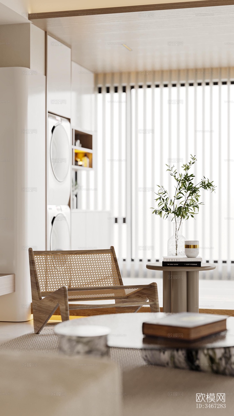 现代大平层效果图下载（渲染图6）