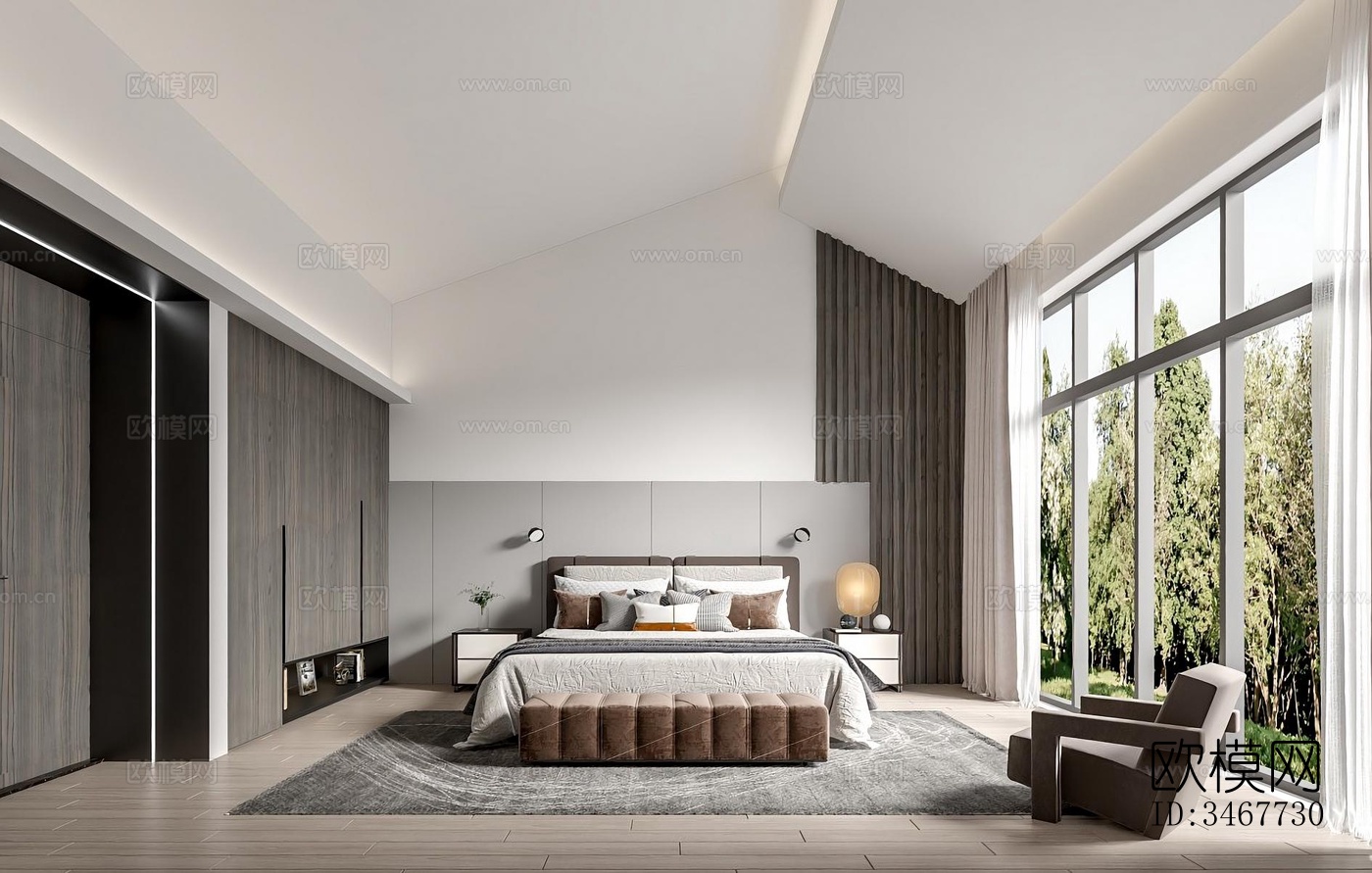 现代大平层效果图下载（渲染图5）