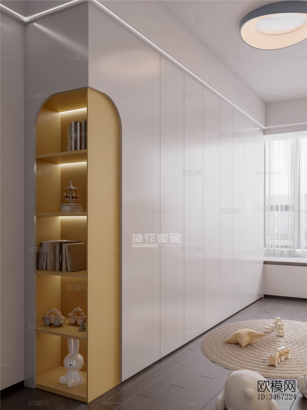 现代大平层效果图下载（渲染图8）