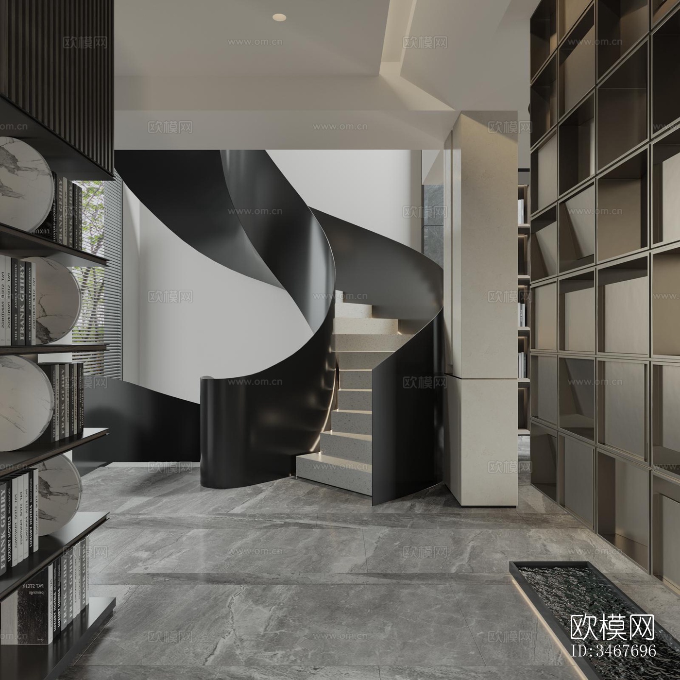 现代大平层效果图下载（渲染图8）