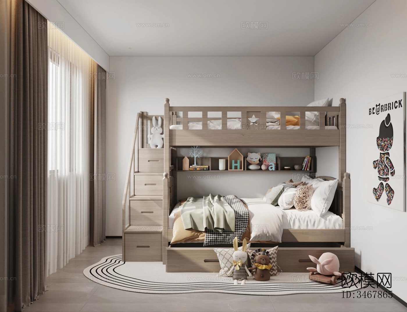 现代大平层效果图下载（渲染图7）