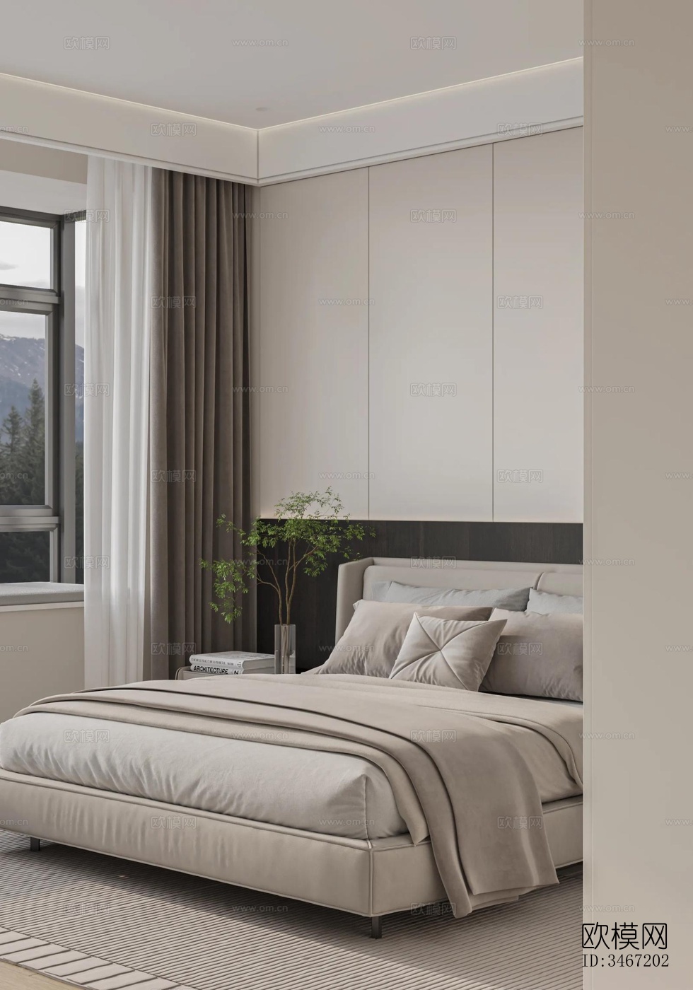 现代大平层效果图下载（渲染图12）