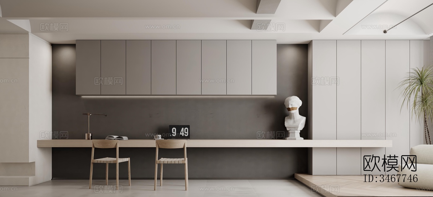 现代大平层效果图下载（渲染图13）