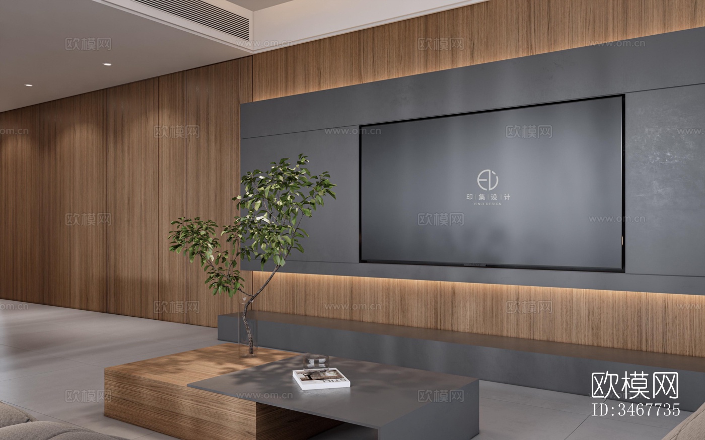 现代大平层效果图下载（渲染图2）