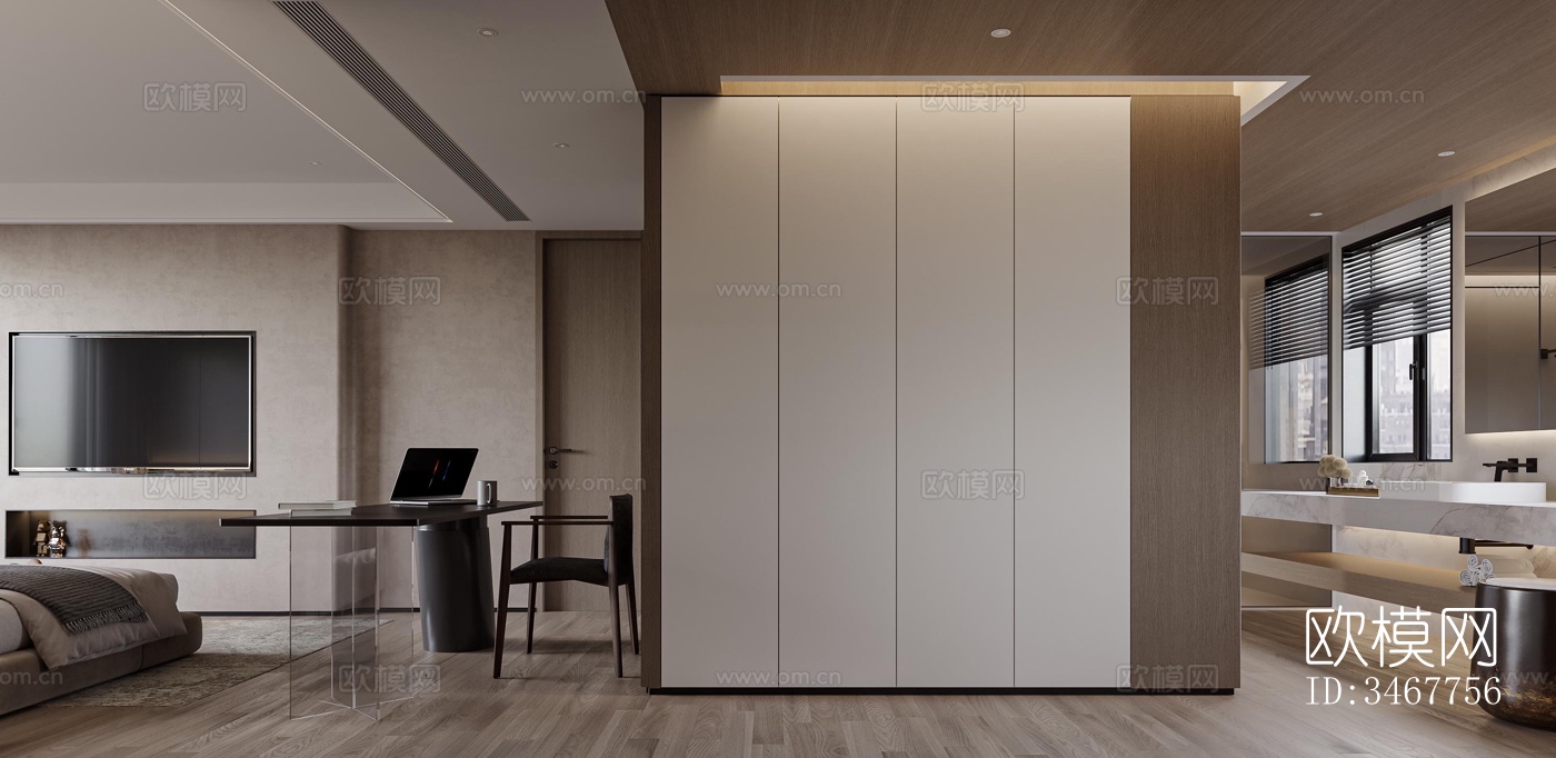 现代大平层效果图下载（渲染图10）