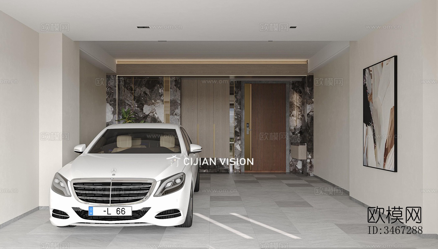 现代大平层效果图下载（渲染图5）