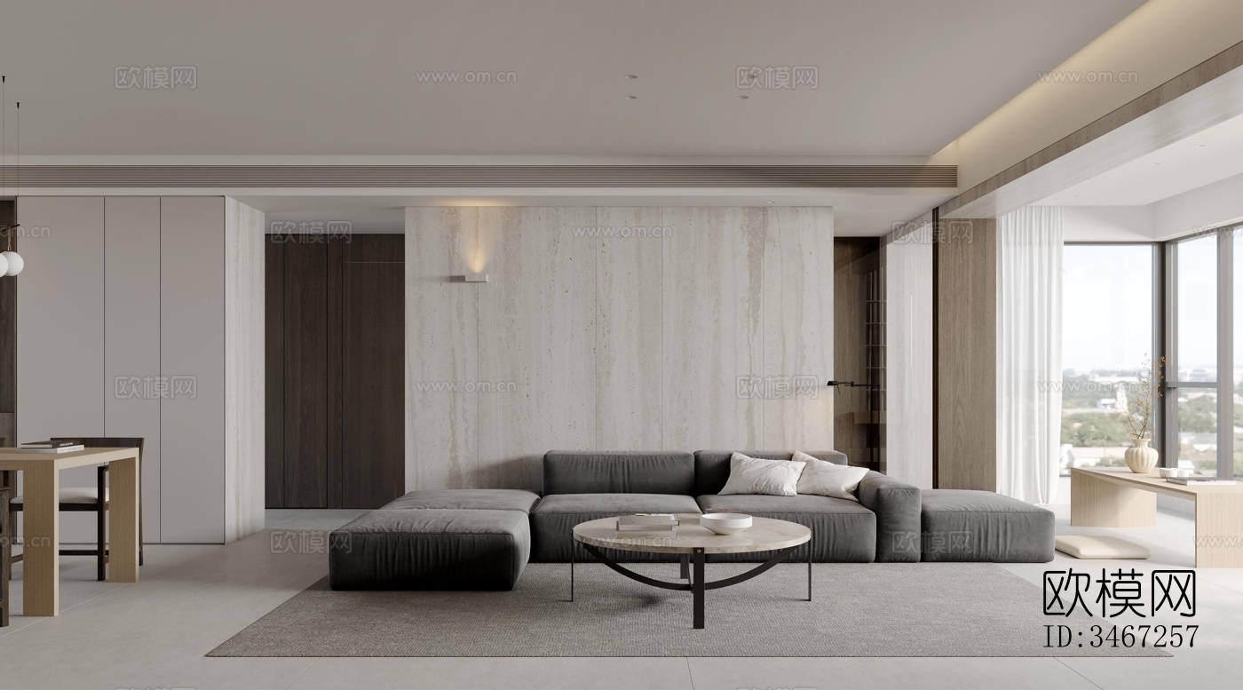 现代大平层效果图下载（渲染图10）