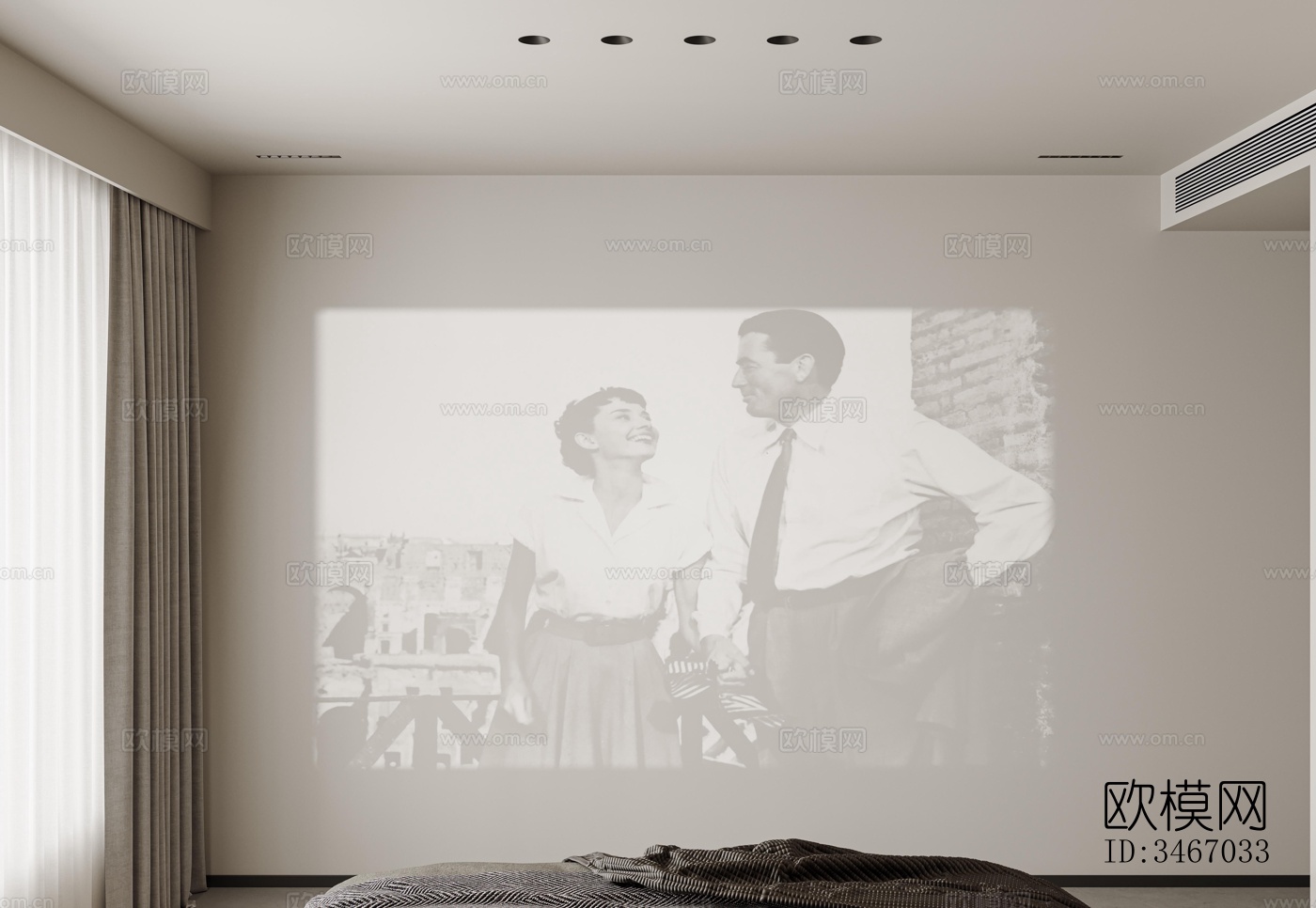 现代卧室效果图下载（渲染图2）