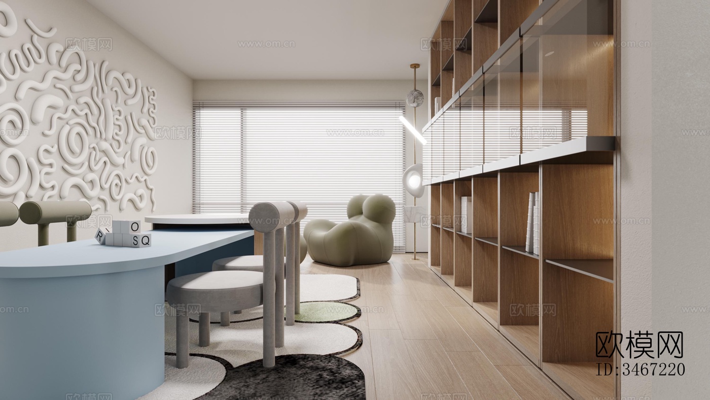 现代大平层效果图下载（渲染图10）