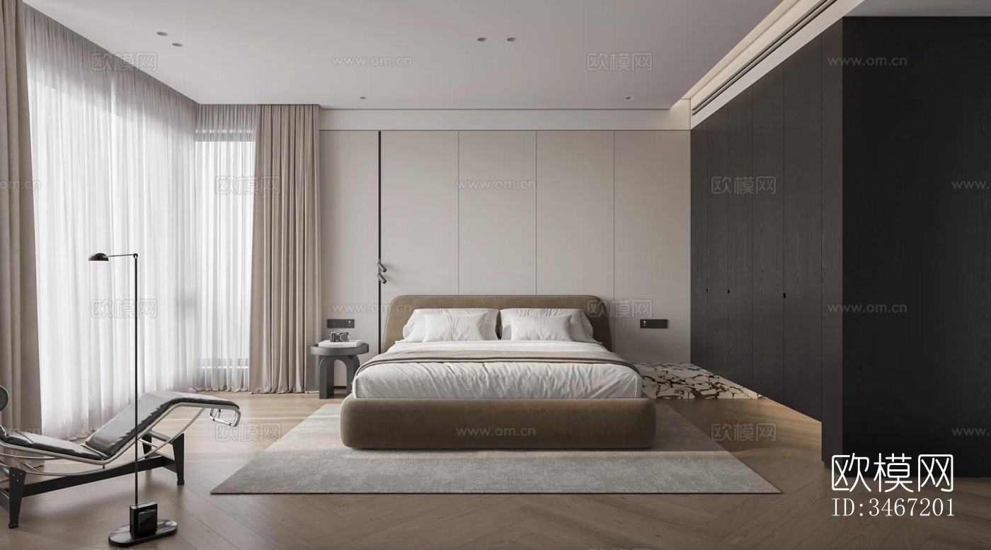 现代大平层效果图下载（渲染图7）