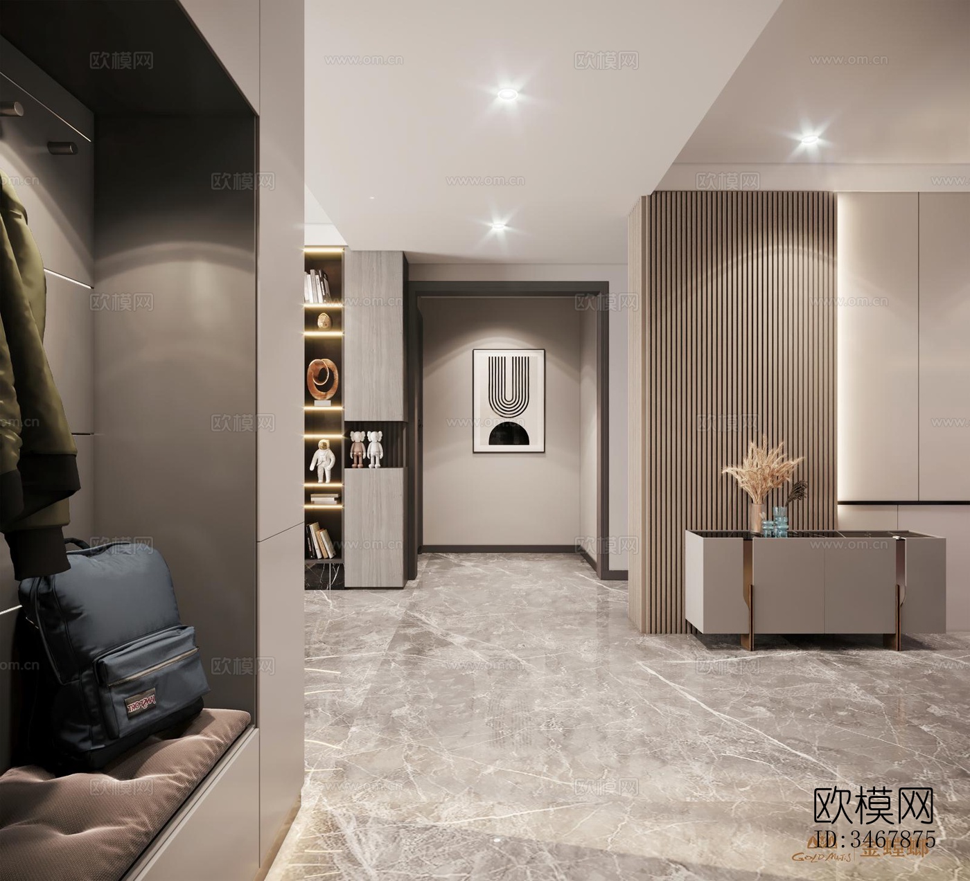 现代大平层效果图下载（渲染图8）