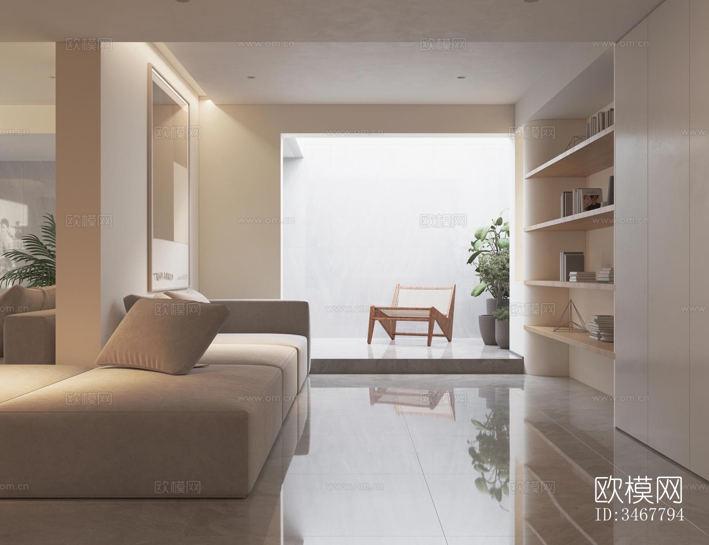 现代大平层效果图下载（渲染图13）