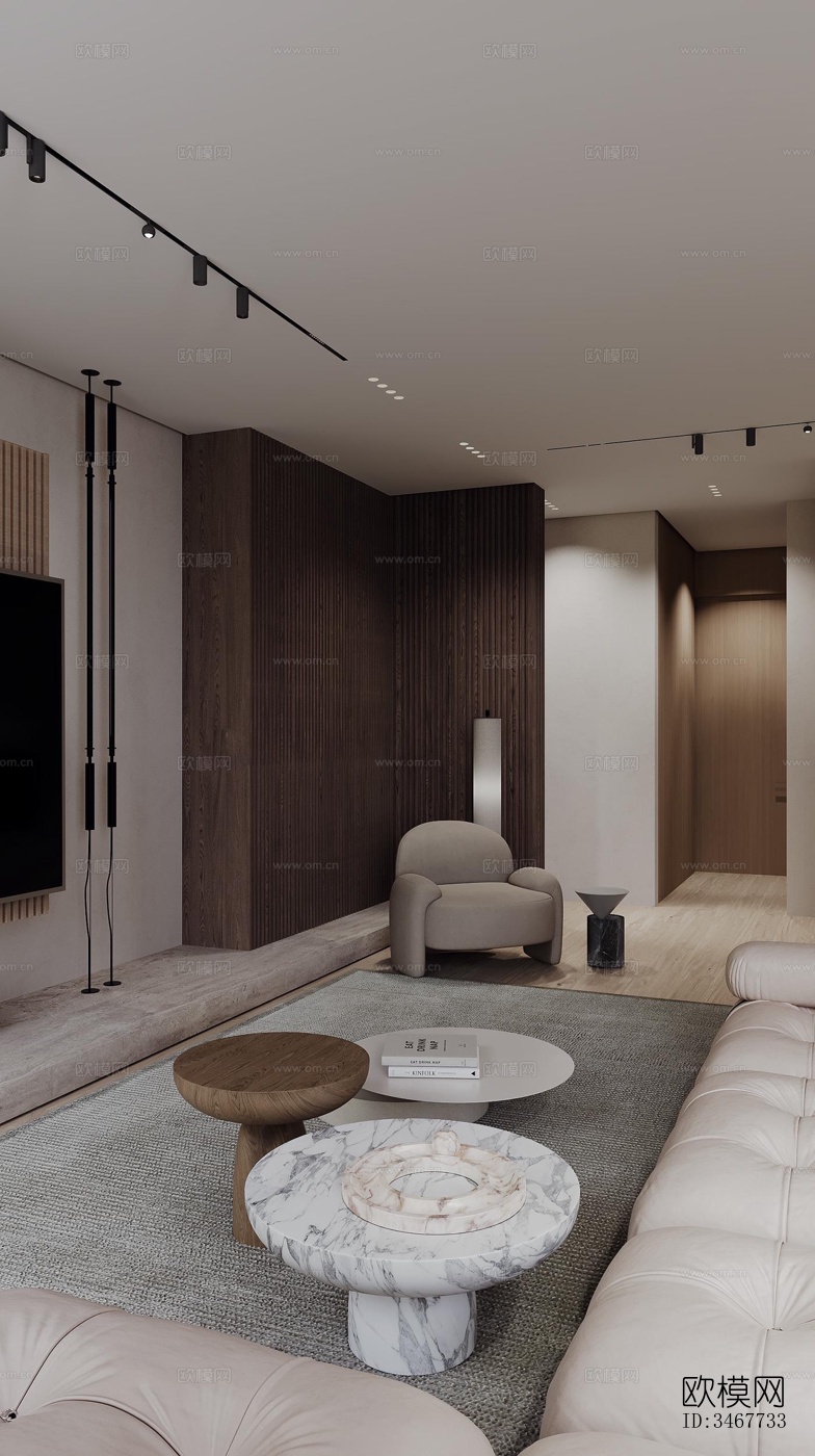 现代大平层效果图下载（渲染图16）