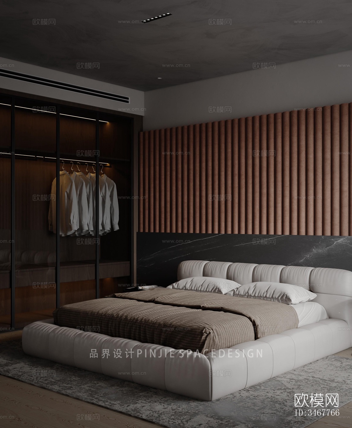 现代大平层效果图下载（渲染图3）