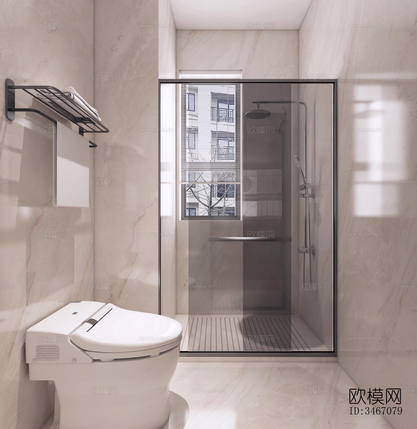 现代卫生间效果图下载（渲染图3）