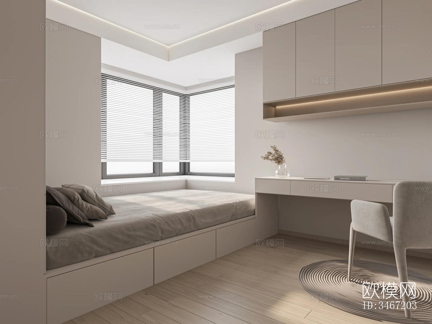 现代大平层效果图下载（渲染图15）