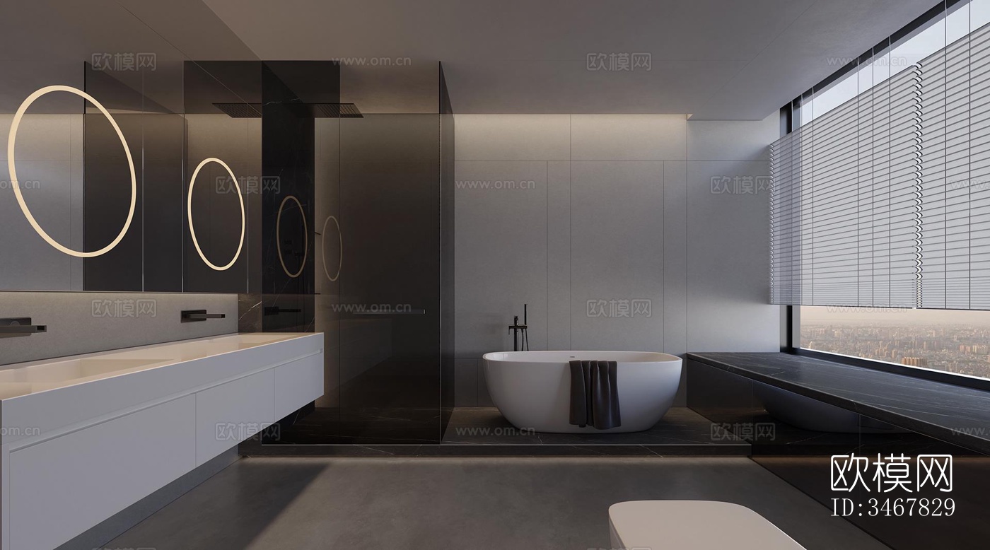 现代大平层效果图下载（渲染图6）