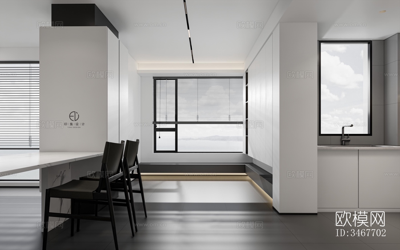 现代大平层效果图下载（渲染图19）