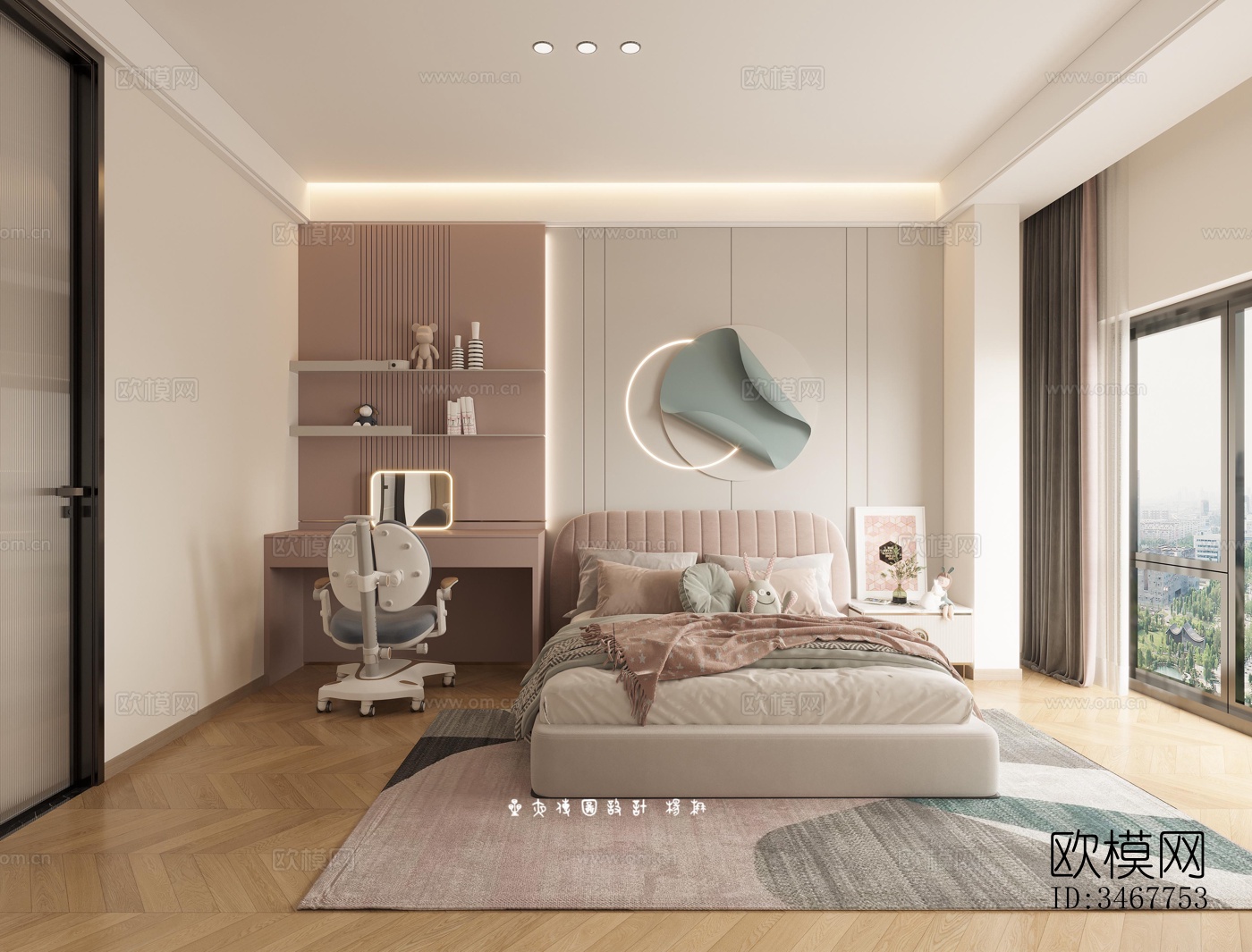 现代大平层效果图下载（渲染图8）