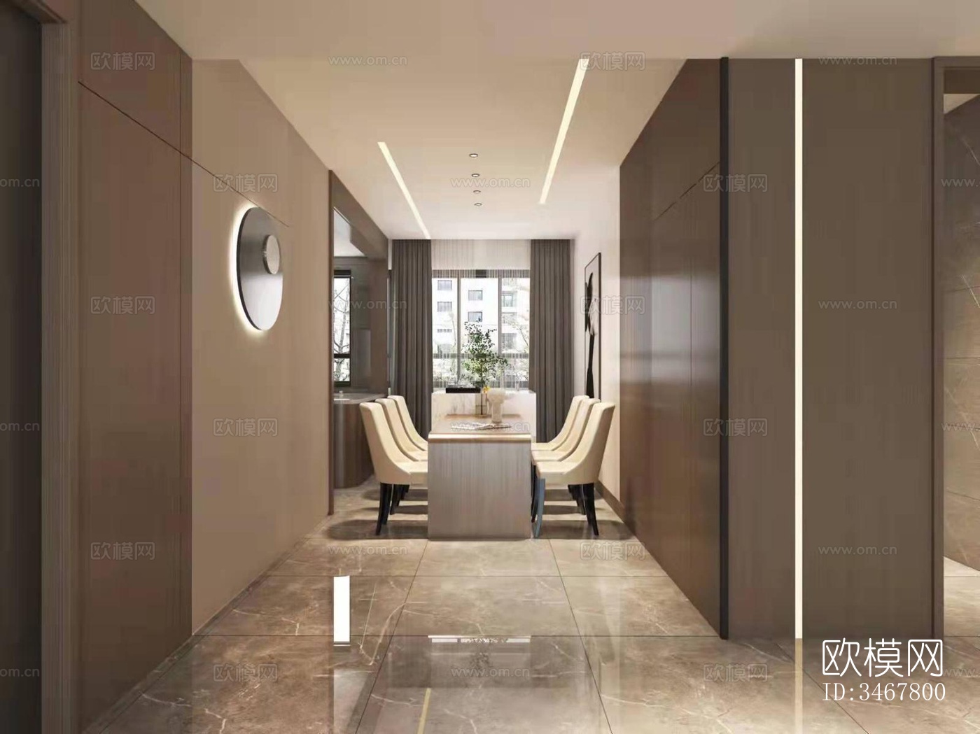 现代大平层效果图下载（渲染图6）