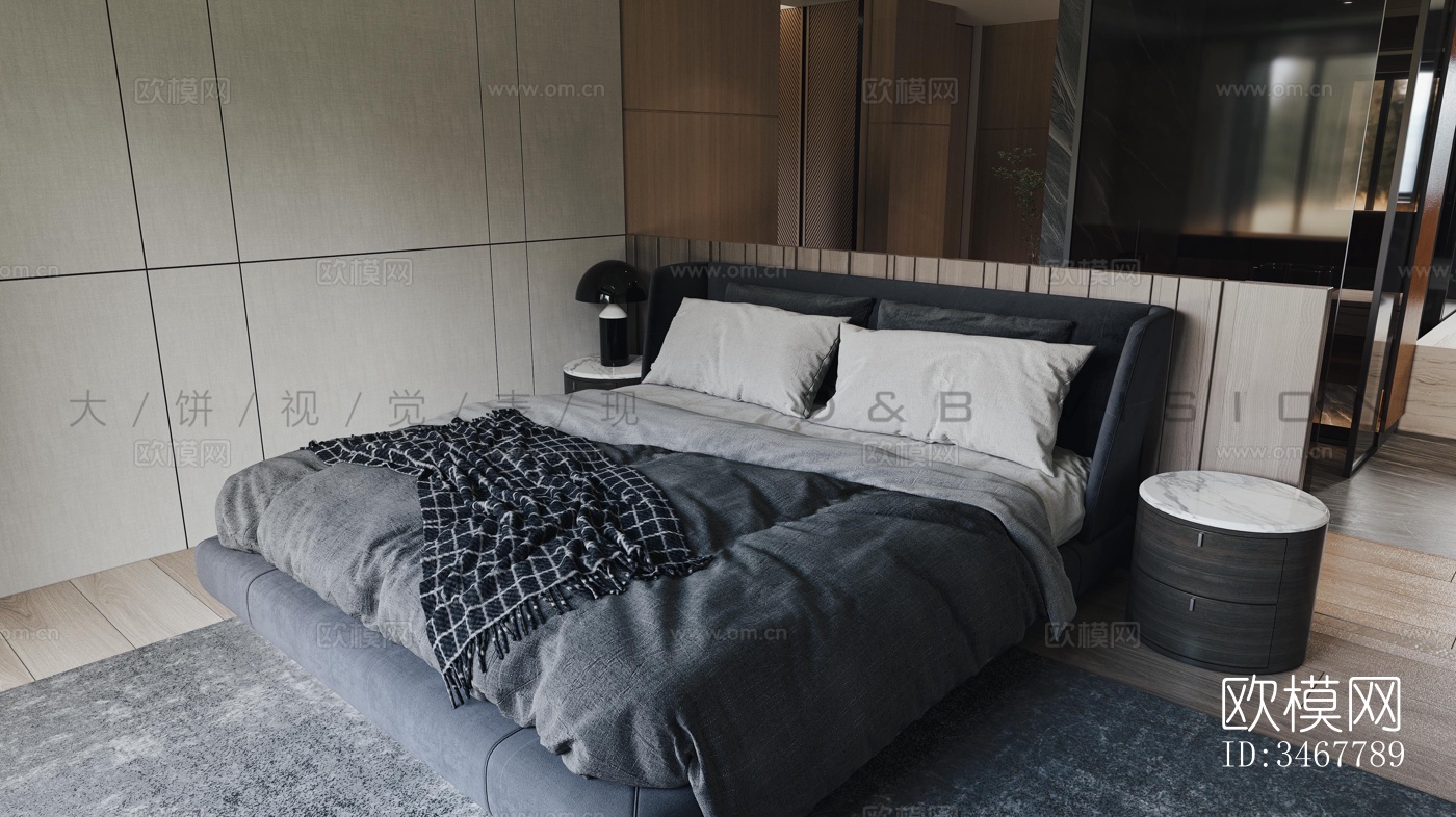 现代大平层效果图下载（渲染图7）