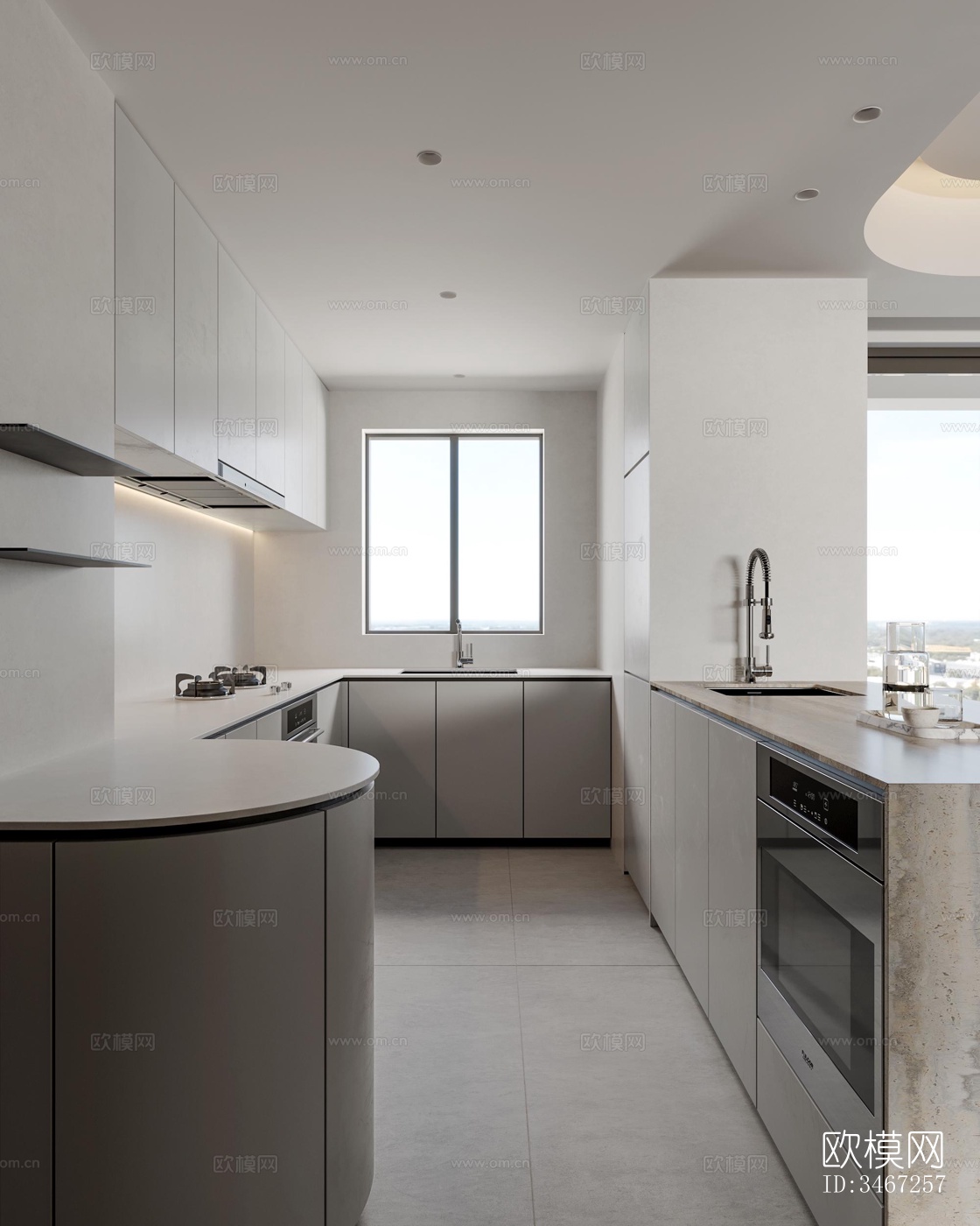 现代大平层效果图下载（渲染图9）