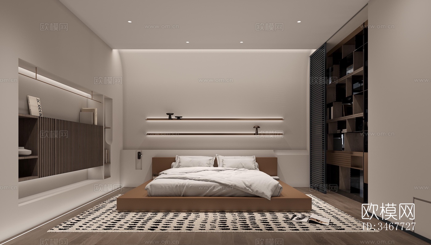 现代大平层效果图下载（渲染图4）