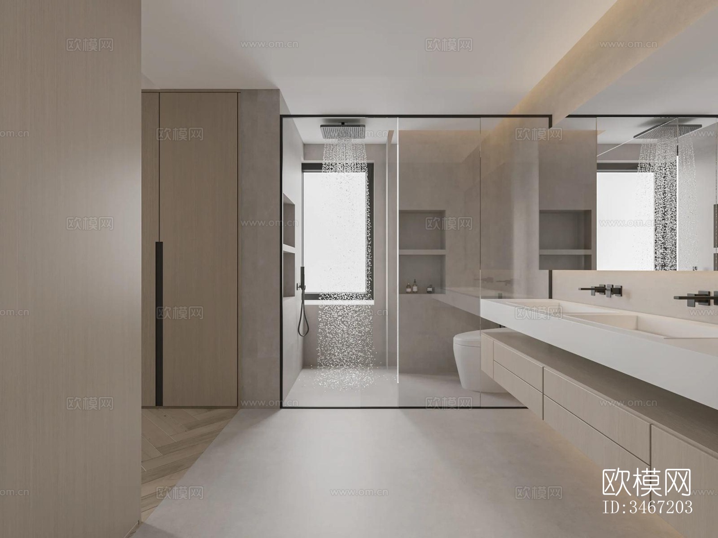 现代大平层效果图下载（渲染图11）