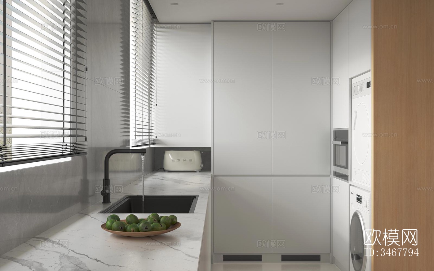 现代大平层效果图下载（渲染图4）