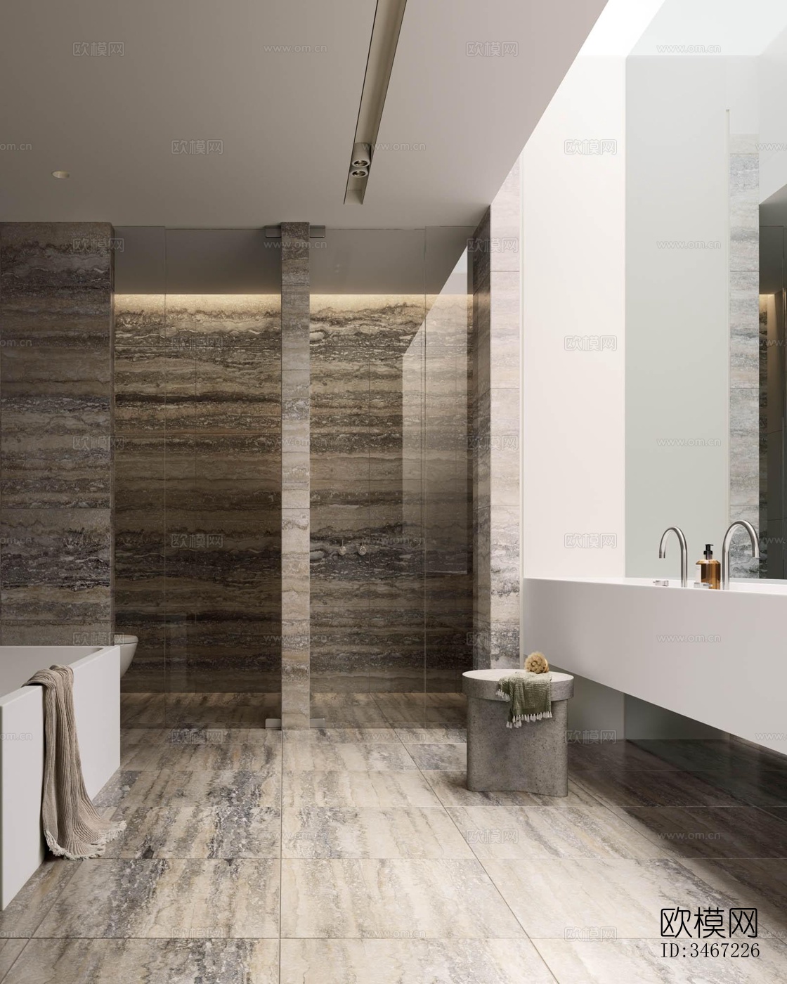 现代大平层效果图下载（渲染图10）