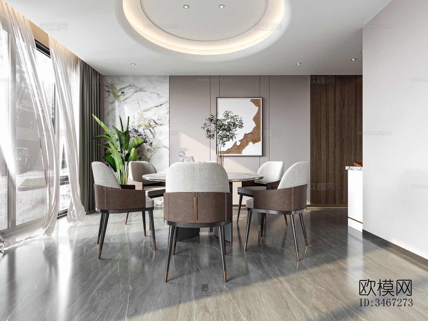 现代大平层效果图下载（渲染图15）