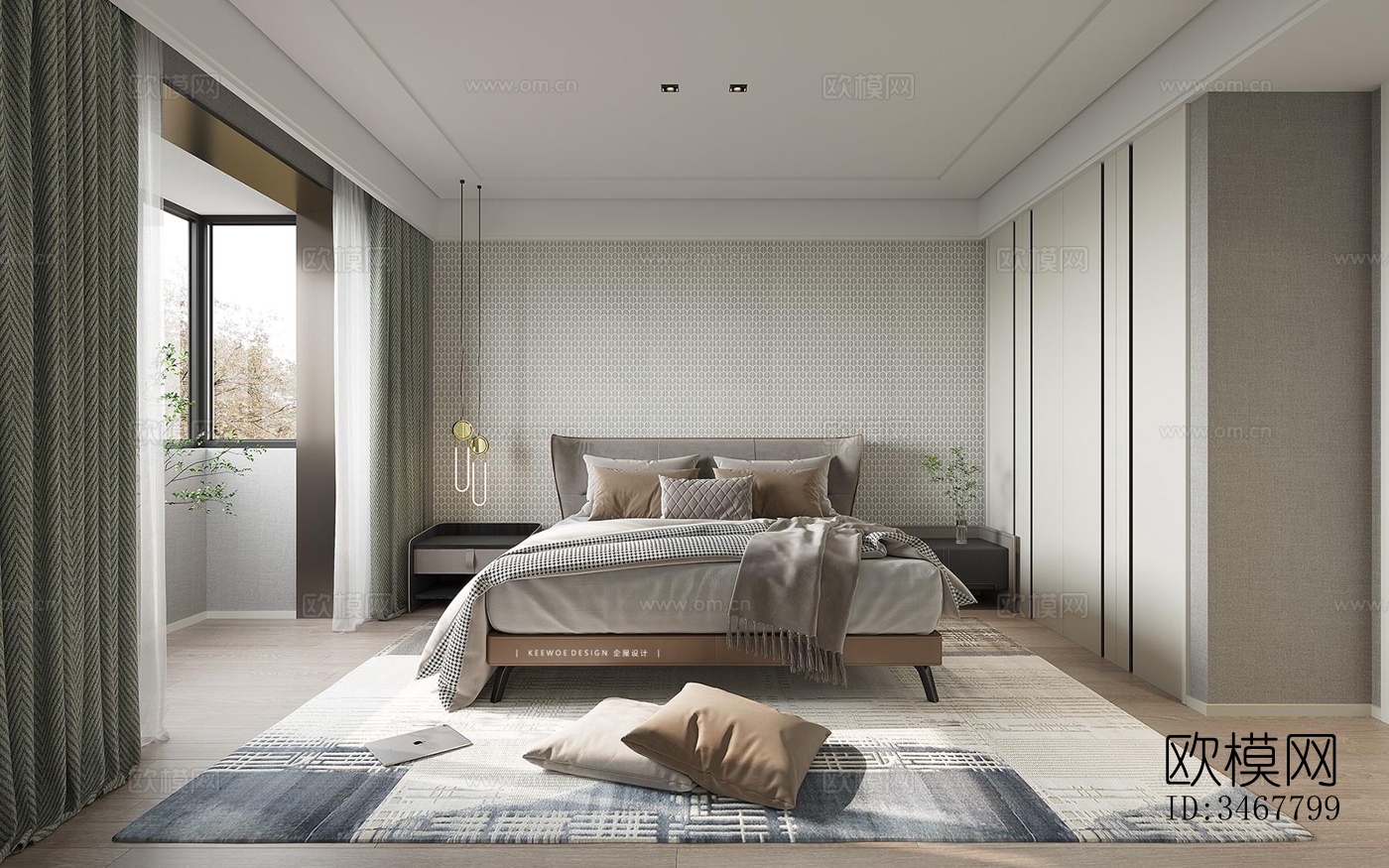 现代大平层效果图下载（渲染图5）