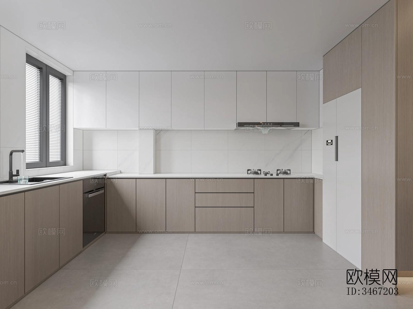 现代大平层效果图下载（渲染图4）