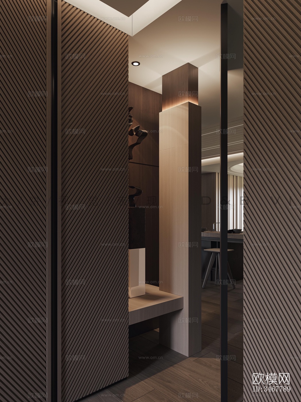 现代大平层效果图下载（渲染图8）