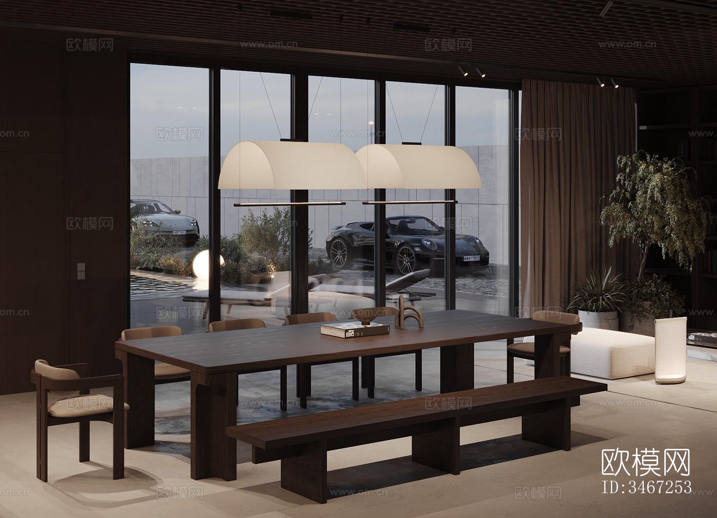 现代大平层效果图下载（渲染图18）