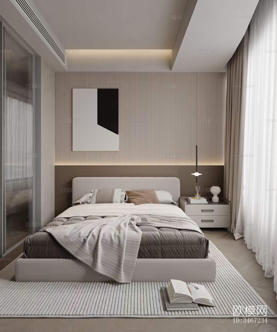 现代大平层效果图下载（渲染图5）