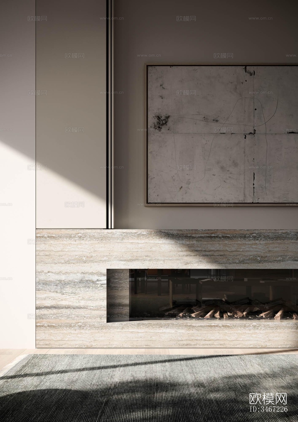 现代大平层效果图下载（渲染图4）