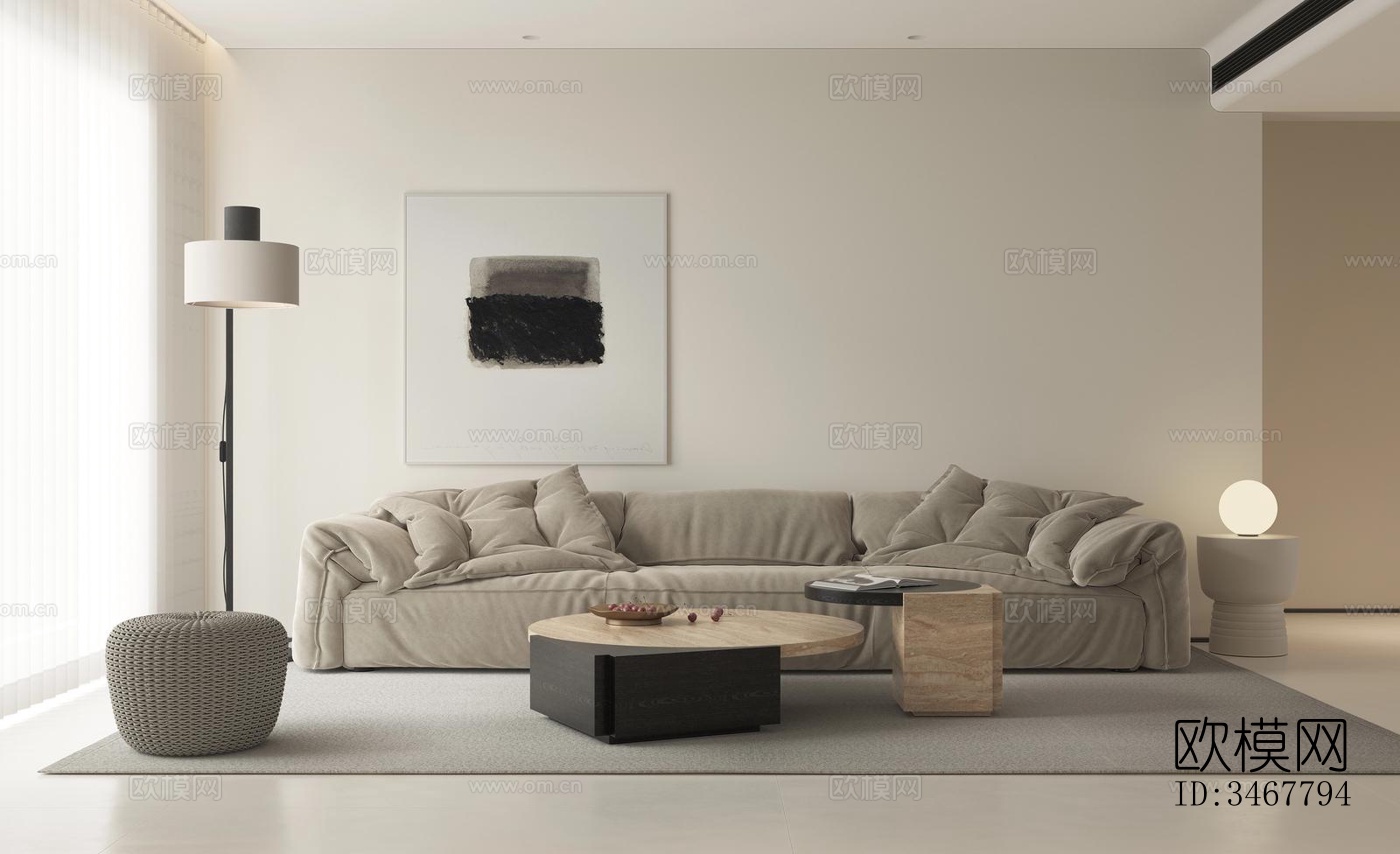 现代大平层效果图下载（渲染图8）