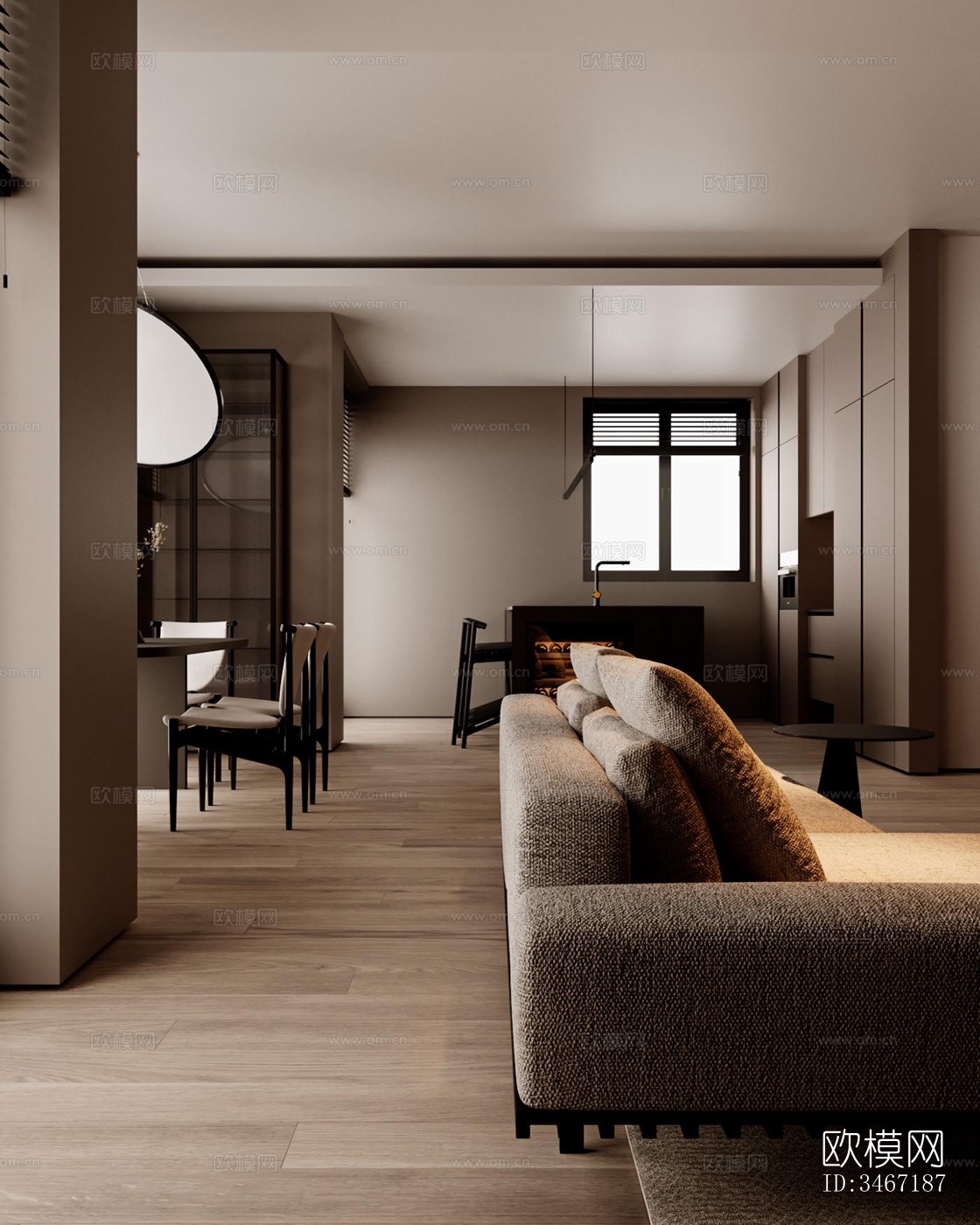 现代大平层效果图下载（渲染图17）