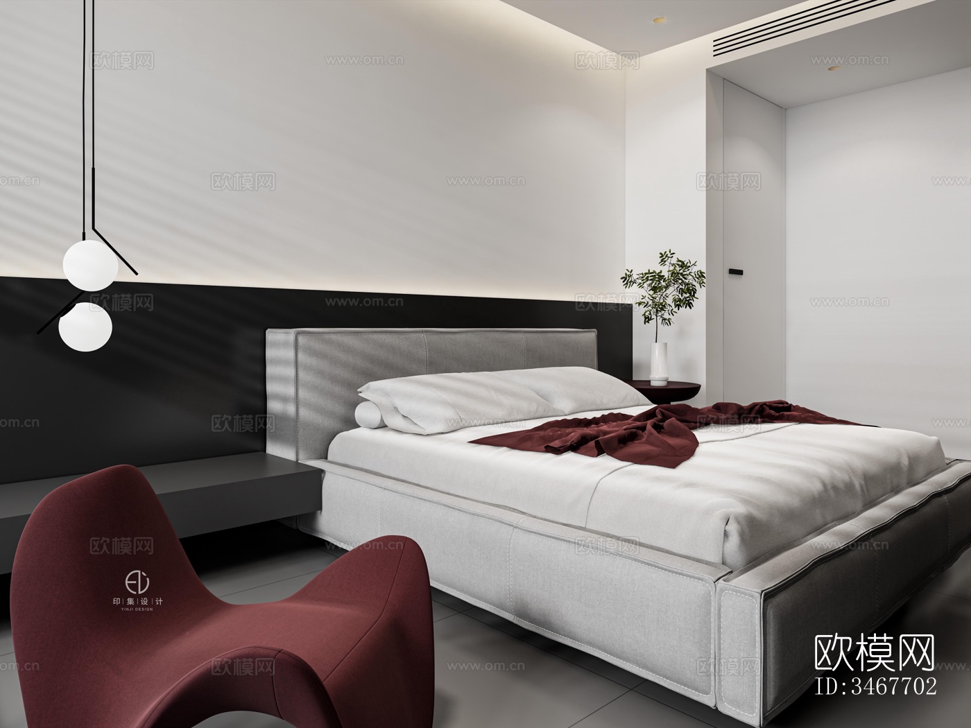 现代大平层效果图下载（渲染图5）