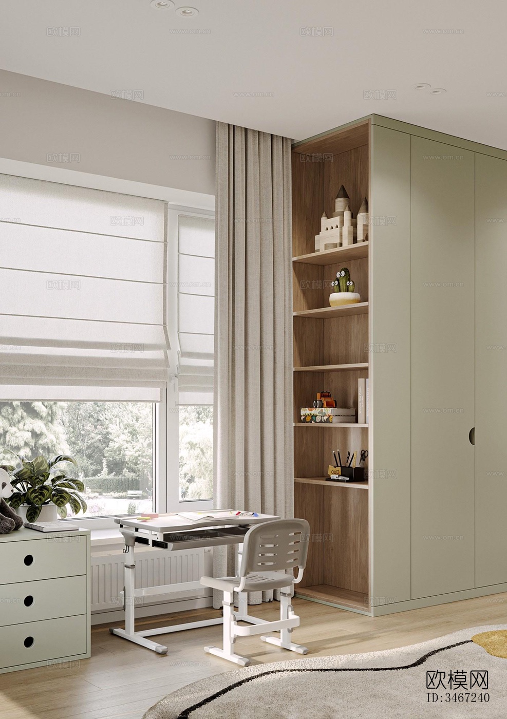 现代大平层效果图下载（渲染图6）