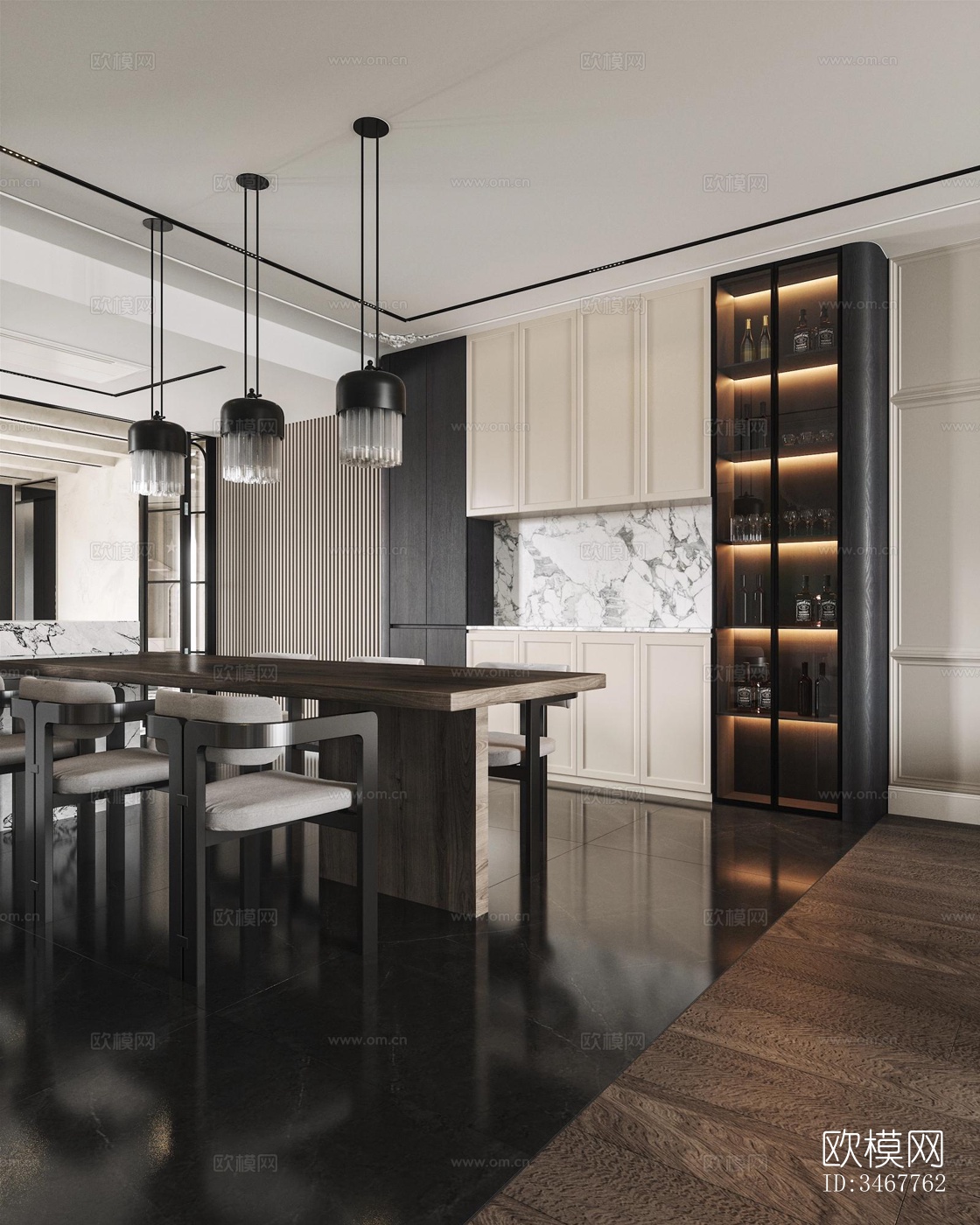 现代大平层效果图下载（渲染图10）