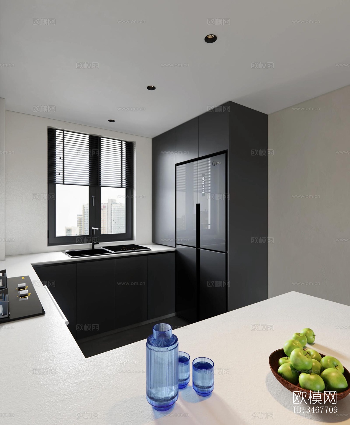 现代大平层效果图下载（渲染图5）