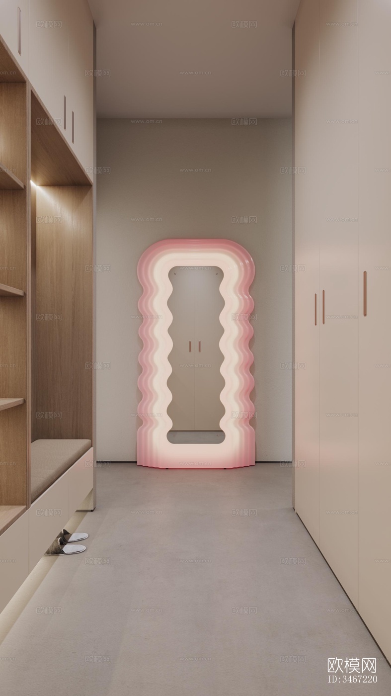 现代大平层效果图下载（渲染图9）