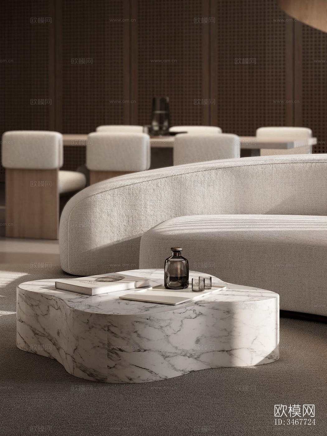 现代大平层效果图下载（渲染图6）