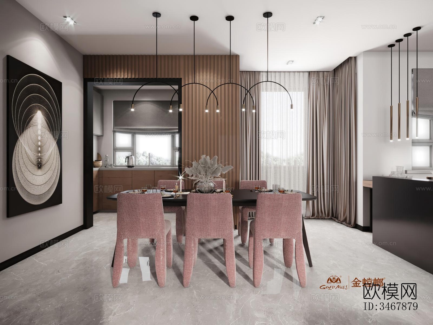 现代大平层效果图下载（渲染图7）