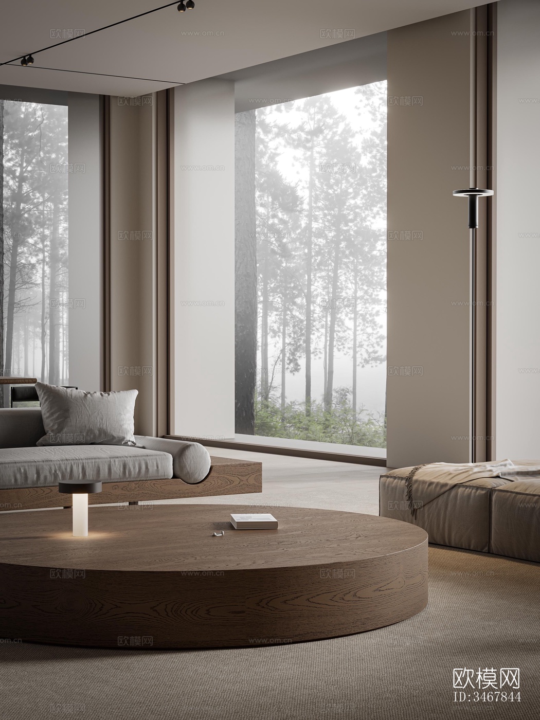 现代大平层效果图下载（渲染图11）