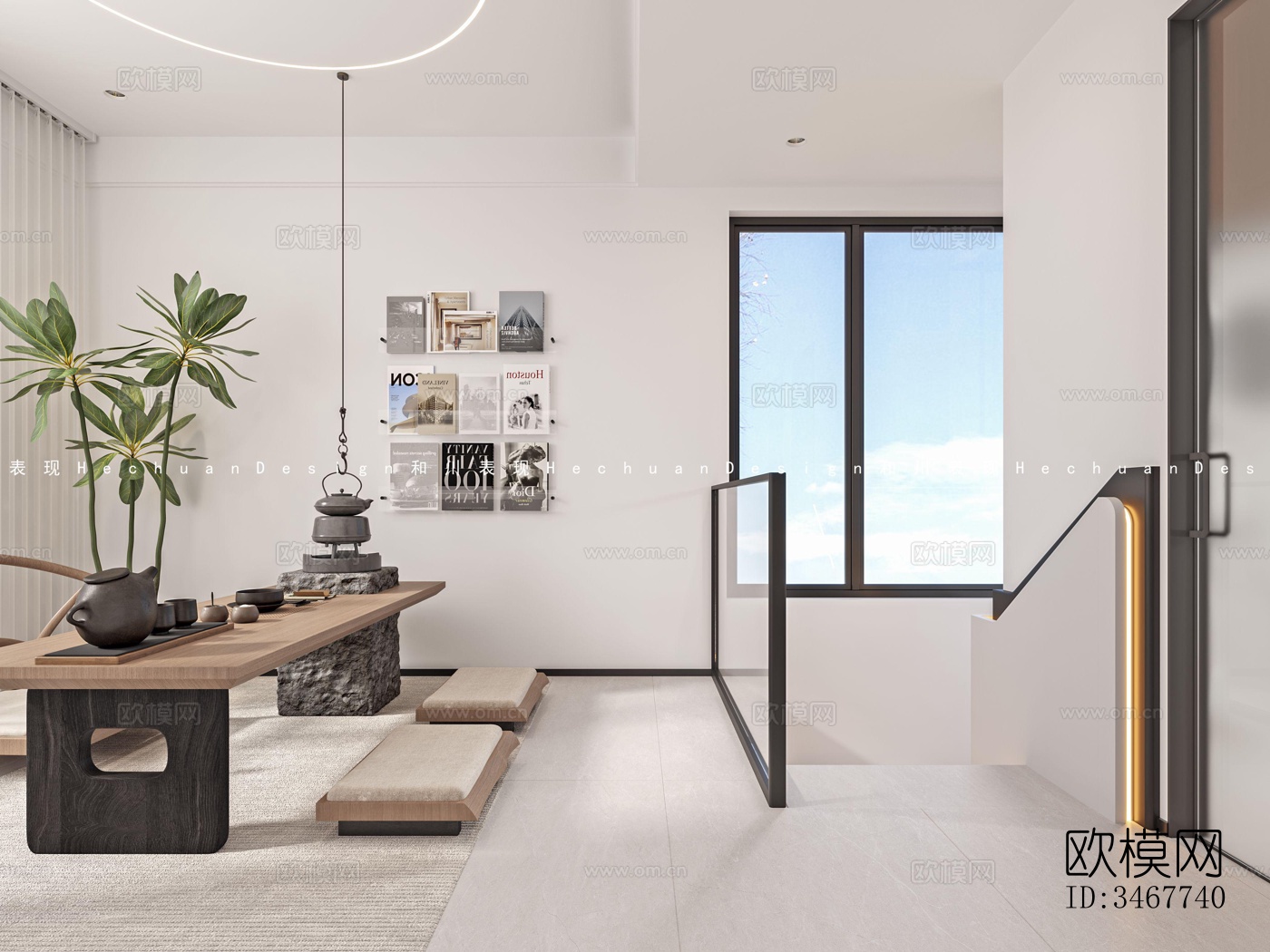 现代大平层效果图下载（渲染图6）