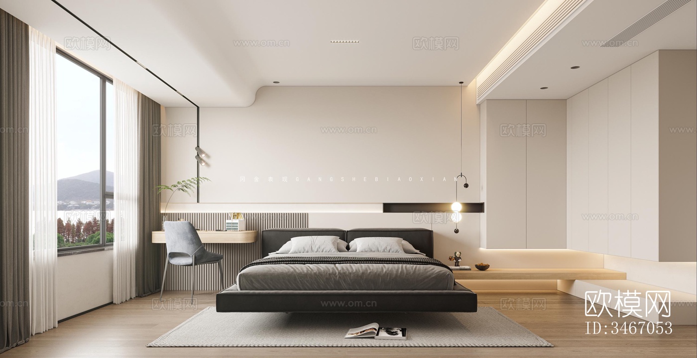 现代卧室效果图下载（渲染图5）