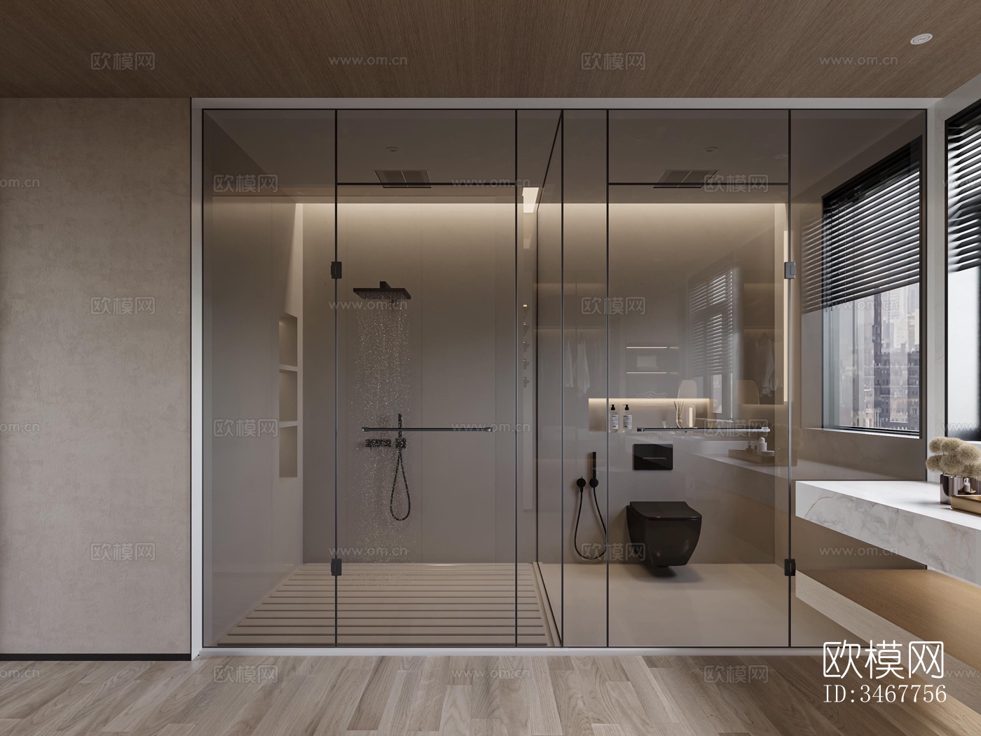 现代大平层效果图下载（渲染图5）